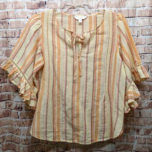 Lauren Conrad Blouse Cotton/Linen Size XS